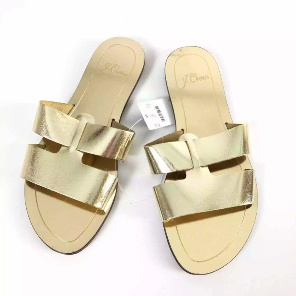 J. Crew Cyprus sandal in metallic leather